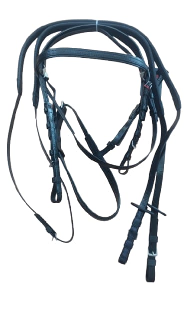 Race Bridle Set W/Rein & Cavesson (b/Black)