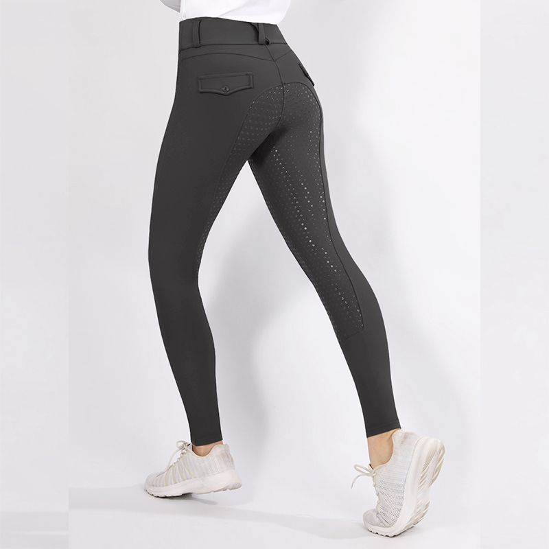 Ladies Full Seat Breeches Silicon (Black)