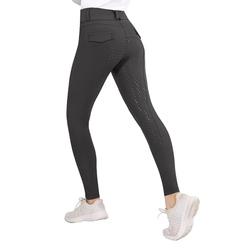Ladies Full Seat Breeches Silicon (Black)