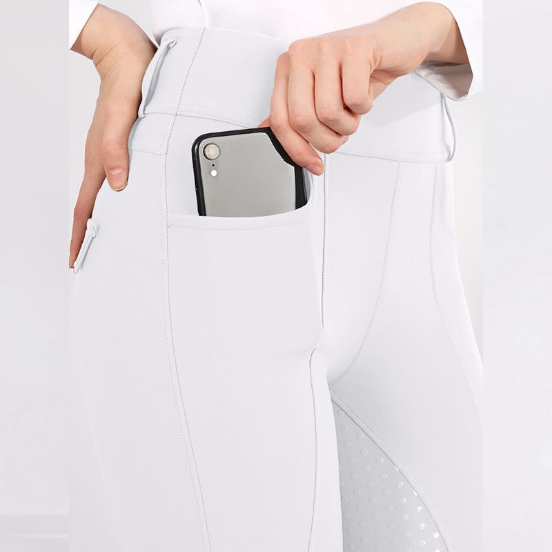 Ladies Full Seat Breeches Silicon (White)