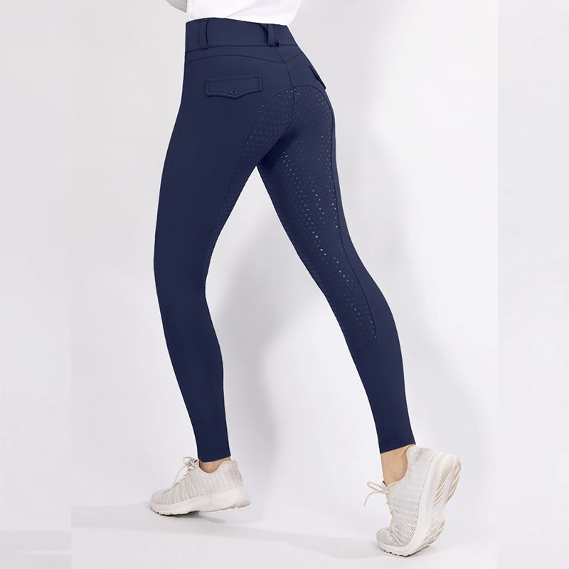 Ladies Full Seat Breeches Silicon (Navy Blue)