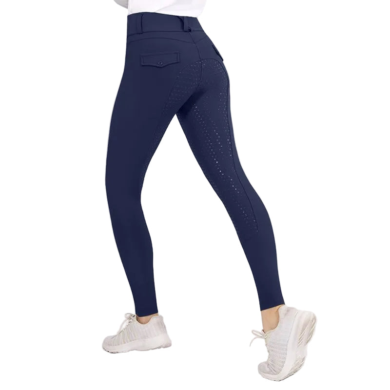 Ladies Full Seat Breeches Silicon (Navy Blue)