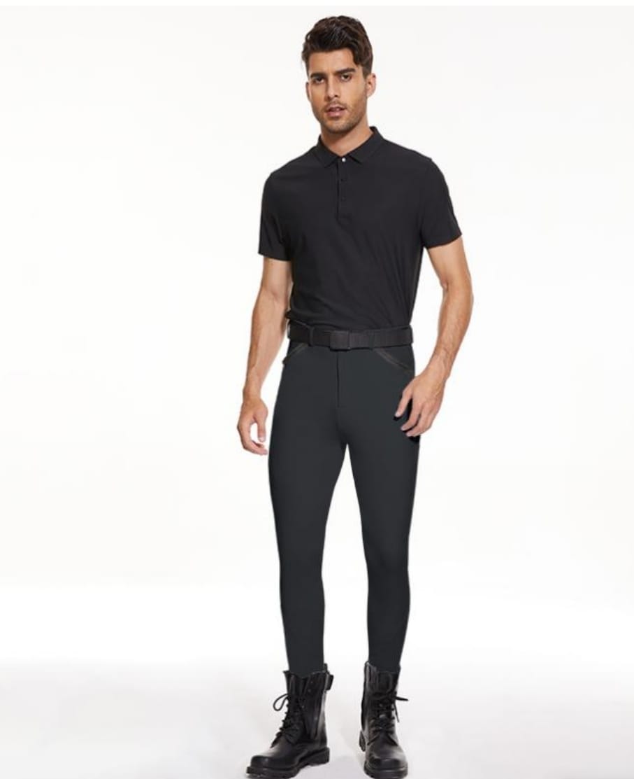 Knee Seat Silicon Men's Breeches (Black)