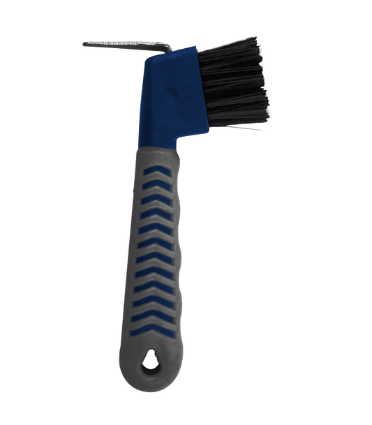Grippy Hoof Pick, with brush (Blue/Grey)