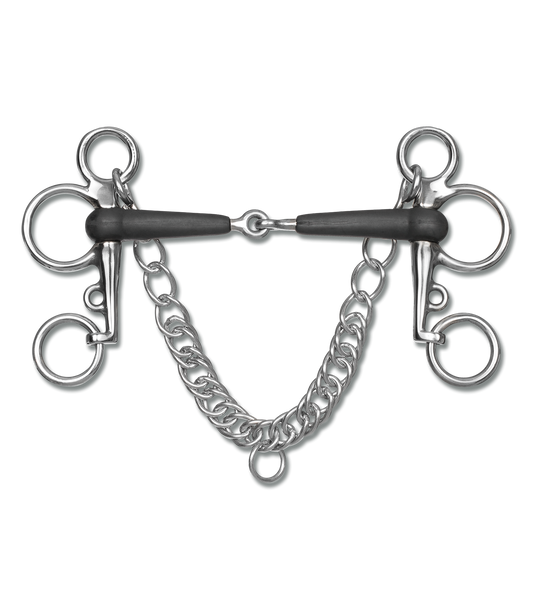 Pelham, rubber, jointed