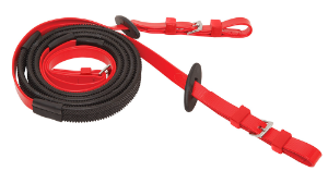 16mm Rein Buckle End - Red/Black Grip