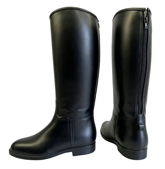 Back Zip Long Boots - Black Stallion (BS-110)