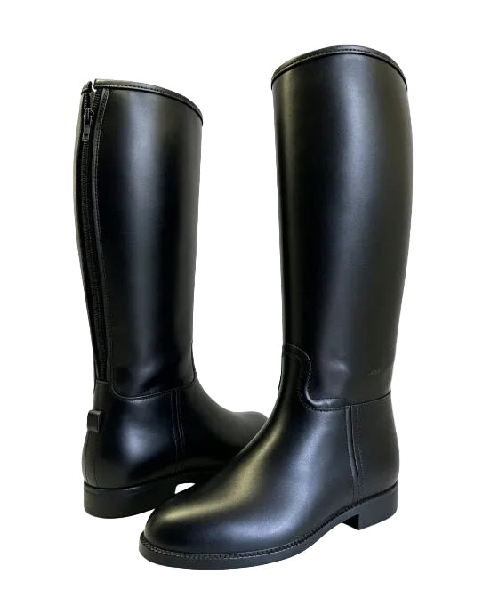 Back Zip Long Boots - Black Stallion (BS-110)