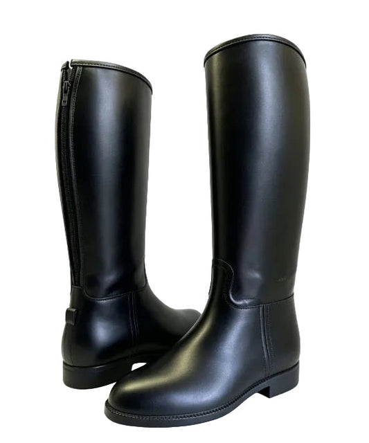 Back Zip Long Boots - Black Stallion (BS-110)