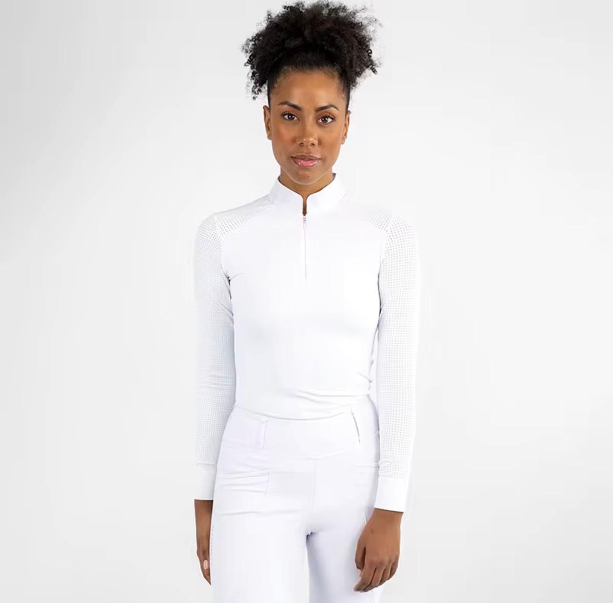 Ladies Long Sleeve Shirts (White )