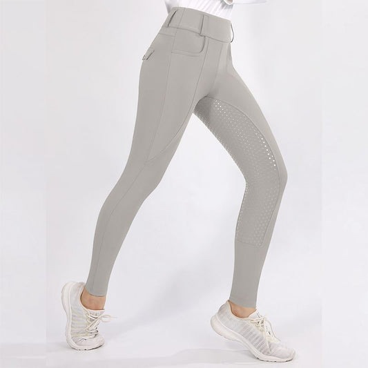 Ladies Full Seat Breeches Silicon (Light Grey)