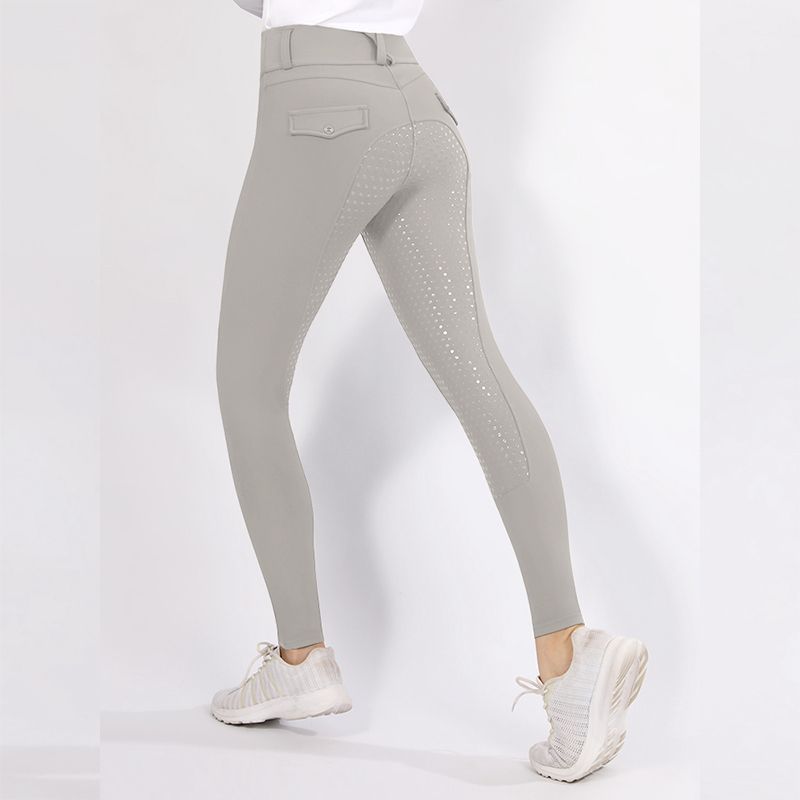 Ladies Full Seat Breeches Silicon (Light Grey)