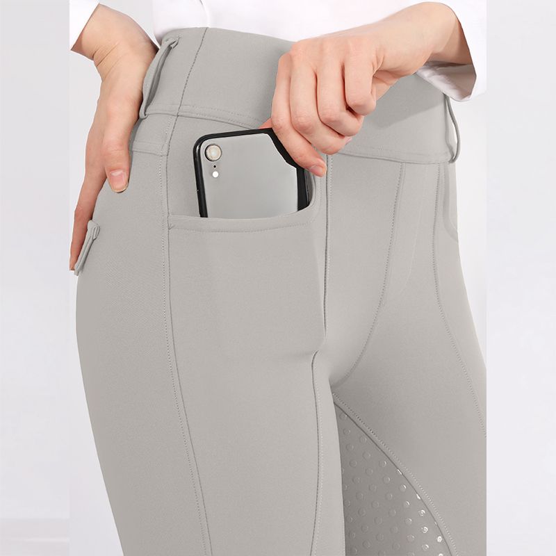 Ladies Full Seat Breeches Silicon (Light Grey)