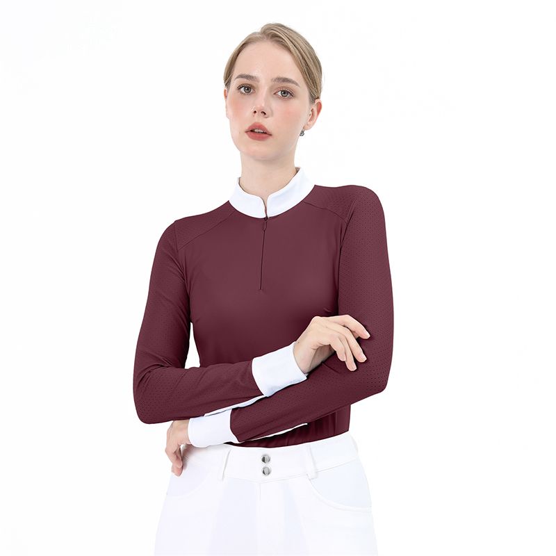 Ladies Long Sleeve Shirts (Red)