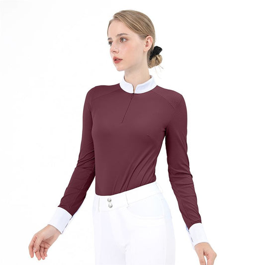 Ladies Long Sleeve Shirts (Red)