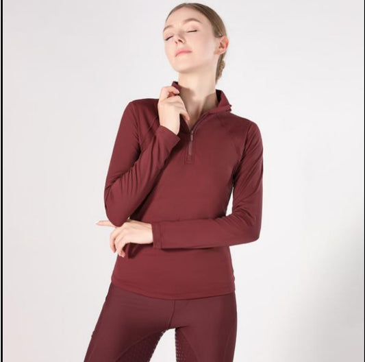 Ladies Long Sleeve Shirts (Red)