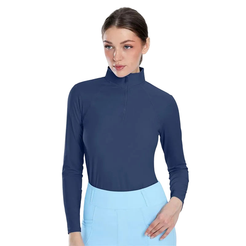 Ladies Long Sleeve Shirts (Navy Blue)