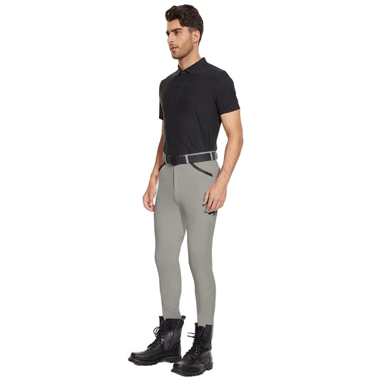 Knee Seat Silicon Men's Breeches (Light Grey)