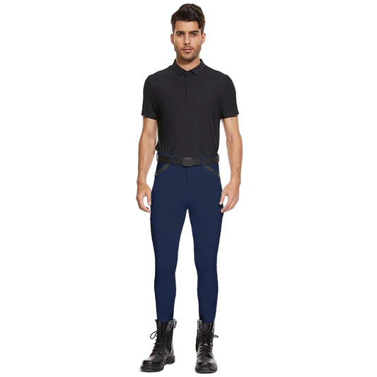 Knee Seat Silicon Men's Breeches (Navy Blue)
