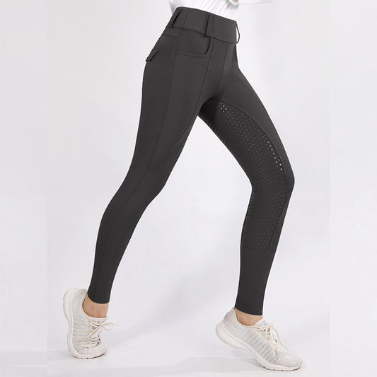 Ladies Full Seat Breeches Silicon (Black)