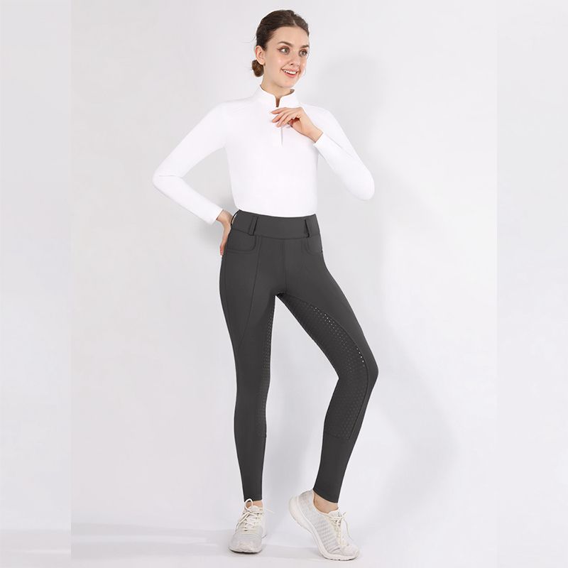 Ladies Full Seat Breeches Silicon (Black)