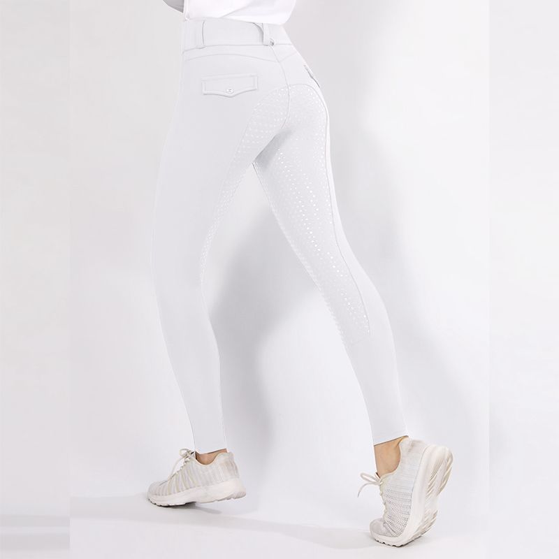 Ladies Full Seat Breeches Silicon (White)