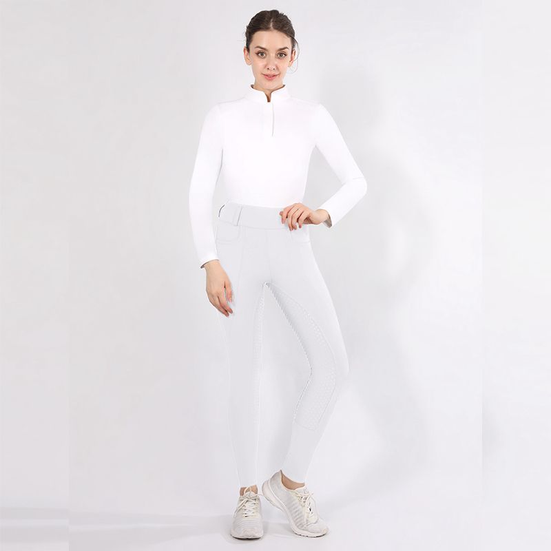 Ladies Full Seat Breeches Silicon (White)