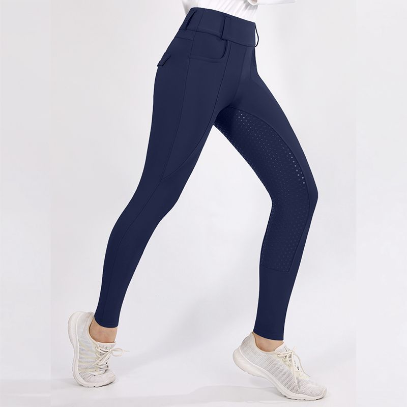 Ladies Full Seat Breeches Silicon (Navy Blue)