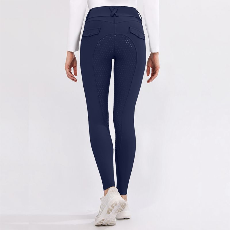 Ladies Full Seat Breeches Silicon (Navy Blue)
