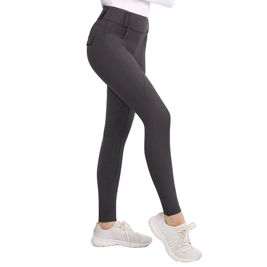 Ladies Full Seat Breeches Silicon (Dark Grey)