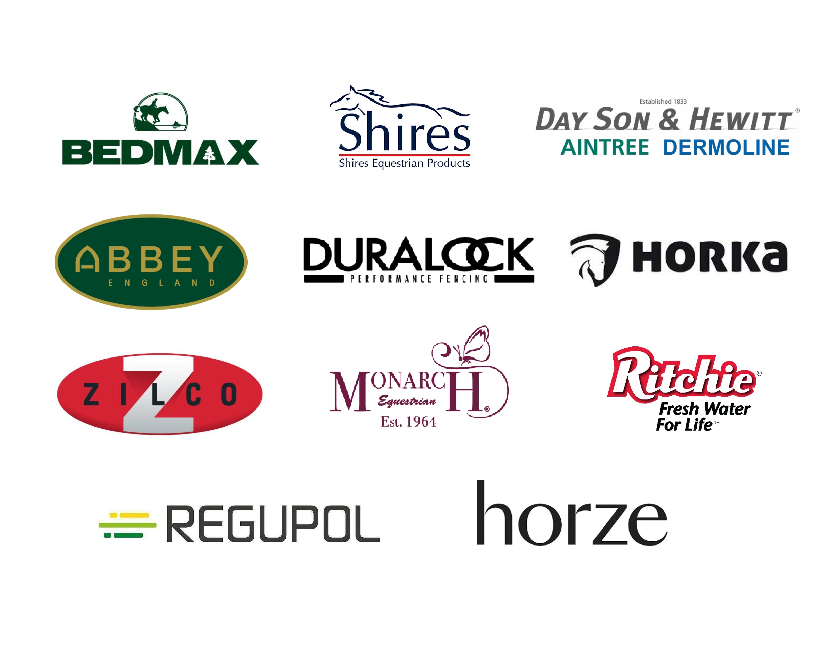 Collection of various brand logos on a white background